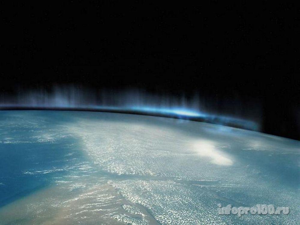 Полярное сияние вид из космоса фото