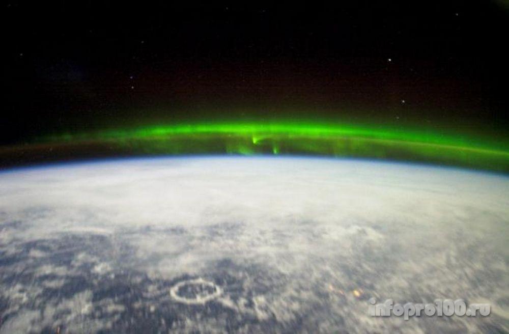 Северное сияние вид из космоса фото