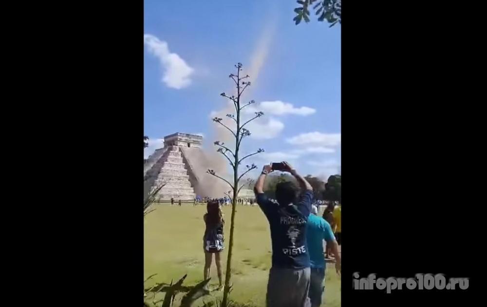 Во время ритуала возле пирамиды майя случайно вызвали торнадо